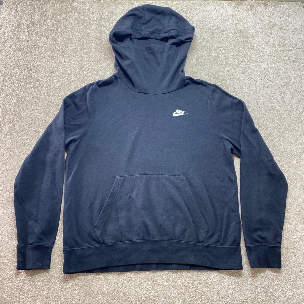 Nike Sweatshirt Mens Large Black Hoodie Long Sleeve Pullover Pocket